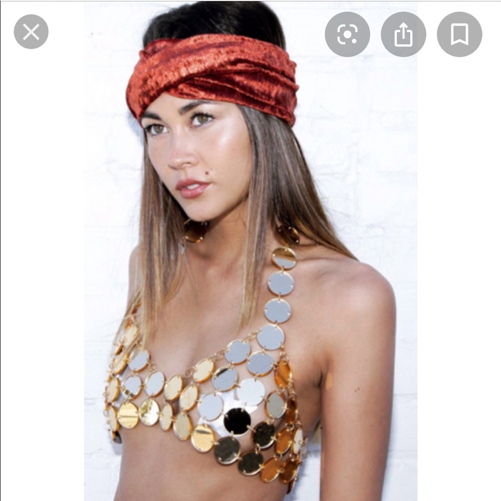 Claudia Pink Gold Disco Bralette